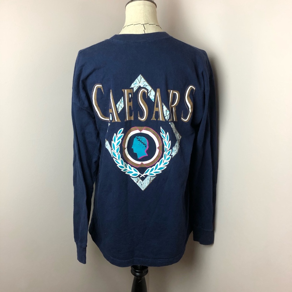 Vintage Caesars Palace Navy Long Sleeve Graphic T